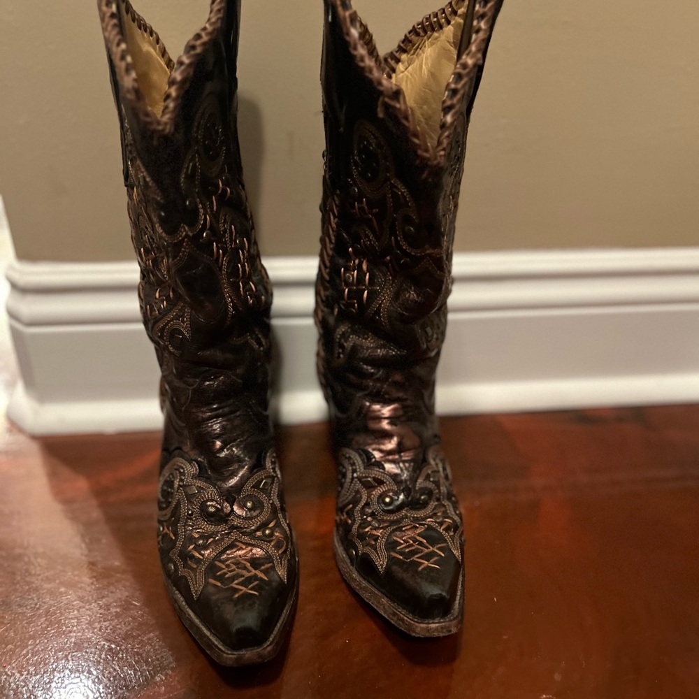 Brown Leather Cowboy Boots